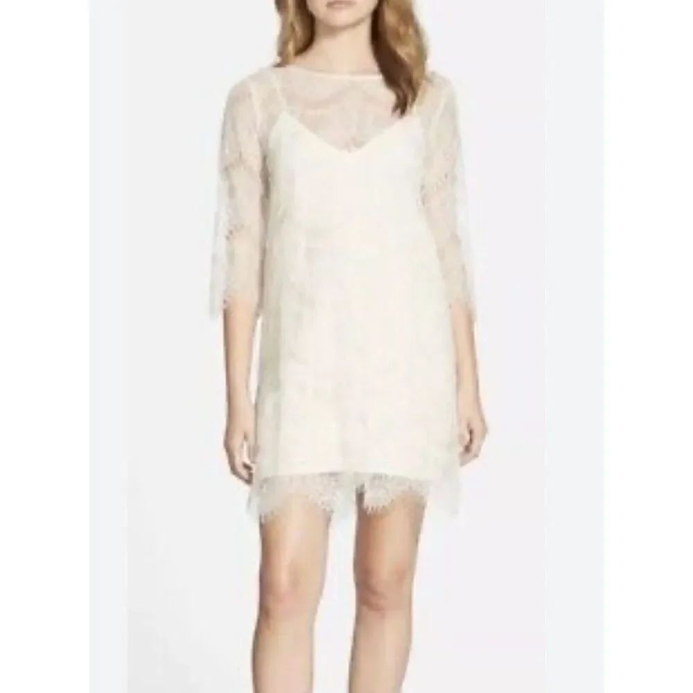 Cupcakes and Cashmere cream lace shift dress size 10